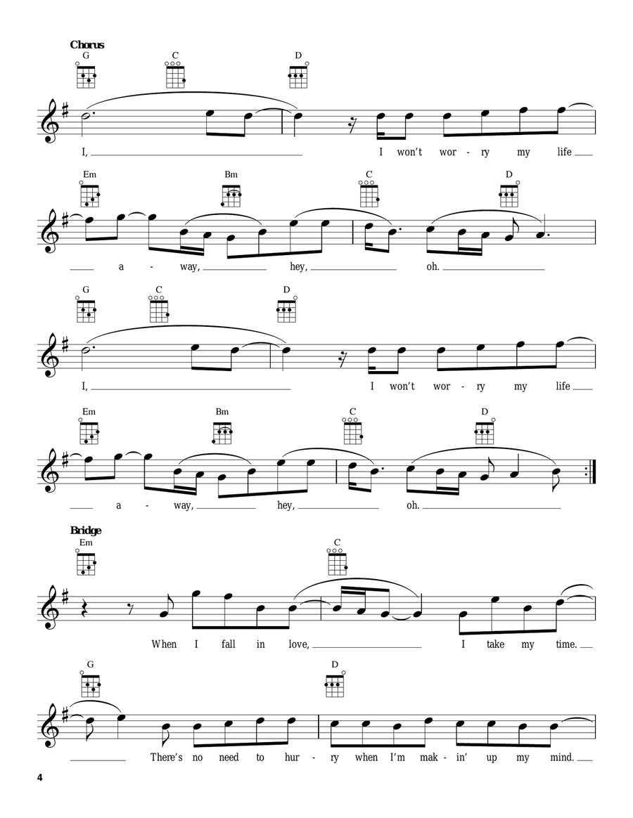 The Remedy (I Won't Worry) Ukulele scores gallery preview page 4