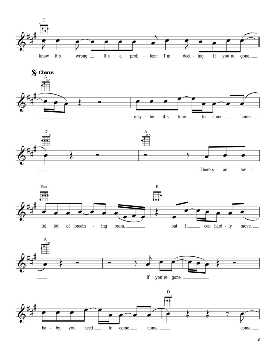 If You're Gone If You're Gone Ukulele scores gallery preview page 3