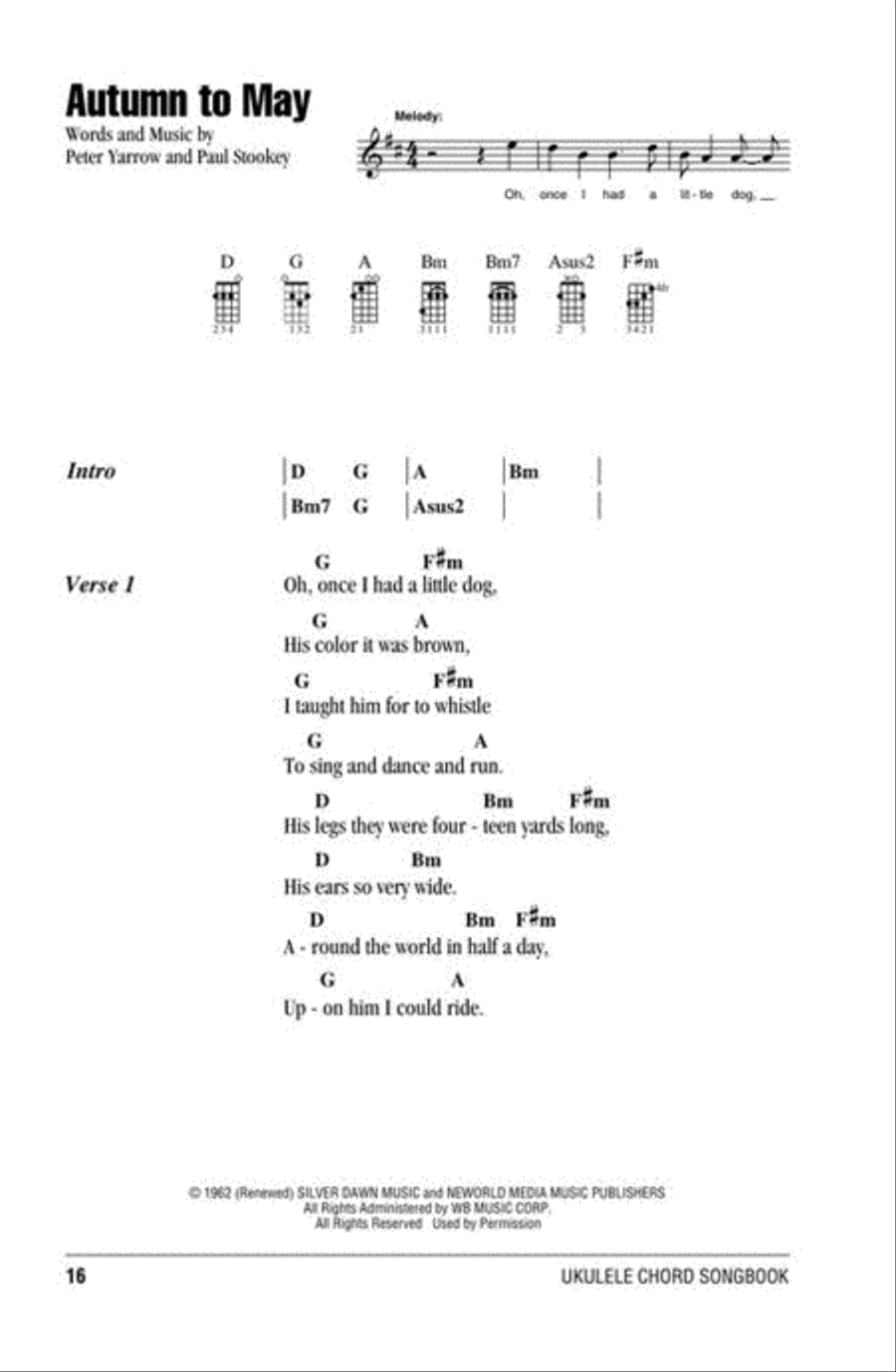 Peter, Paul & Mary – Ukulele Chord Songbook Ukulele scores gallery preview page 5