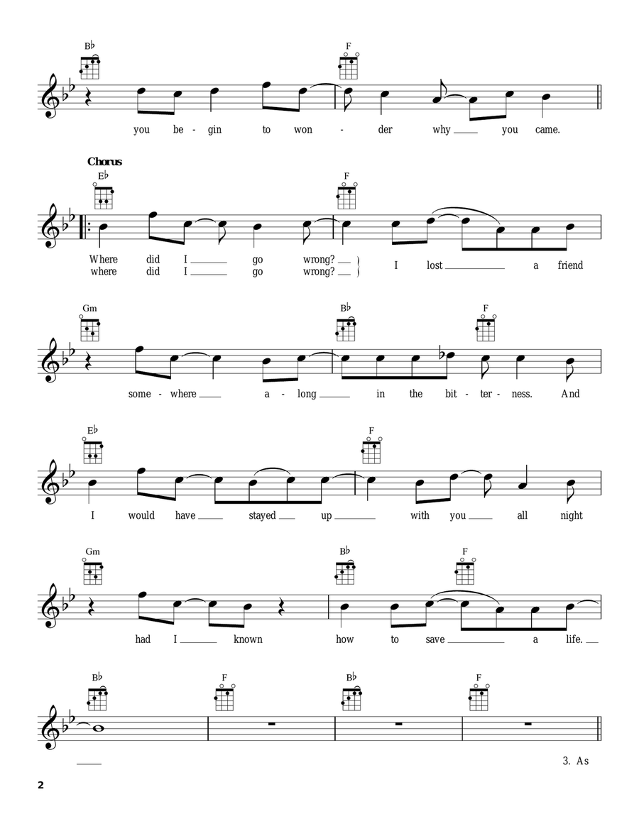How To Save A Life How To Save A Life Ukulele scores gallery preview page 2