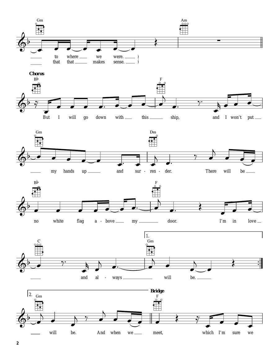 White Flag White Flag Ukulele scores gallery preview page 2