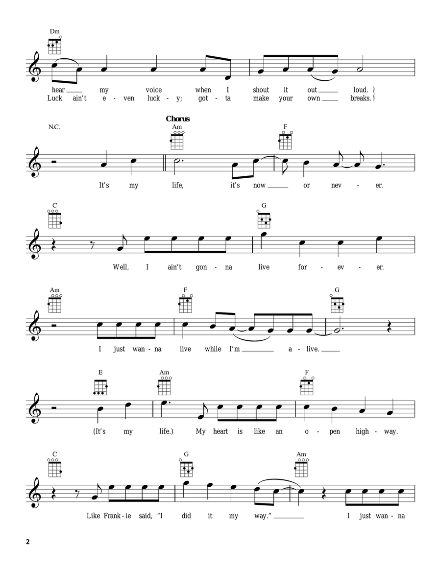 It's My Life It's My Life Ukulele scores gallery preview page 2