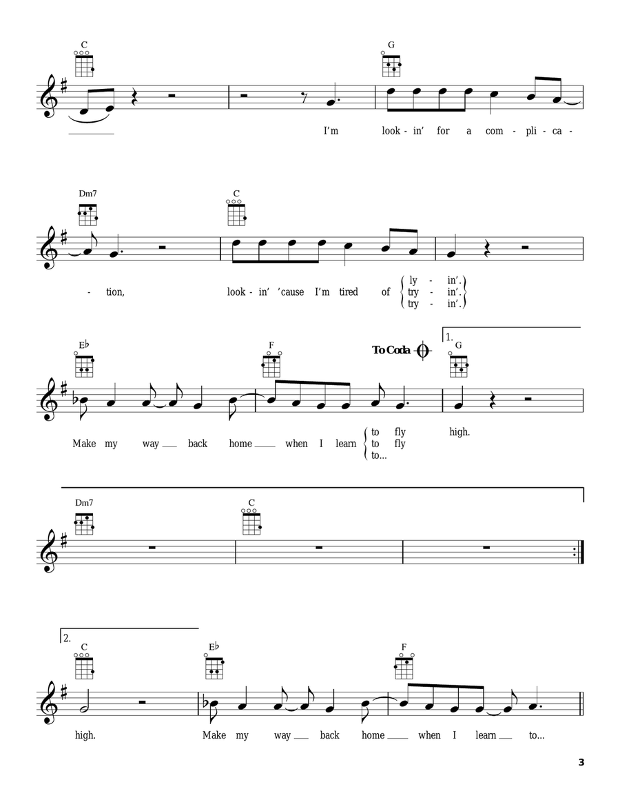 Learn To Fly Learn To Fly Ukulele scores gallery preview page 3