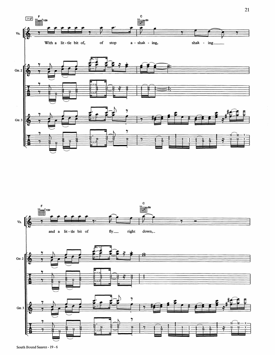 South Bound Saurez South Bound Saurez Acoustic Guitar scores gallery preview page 6