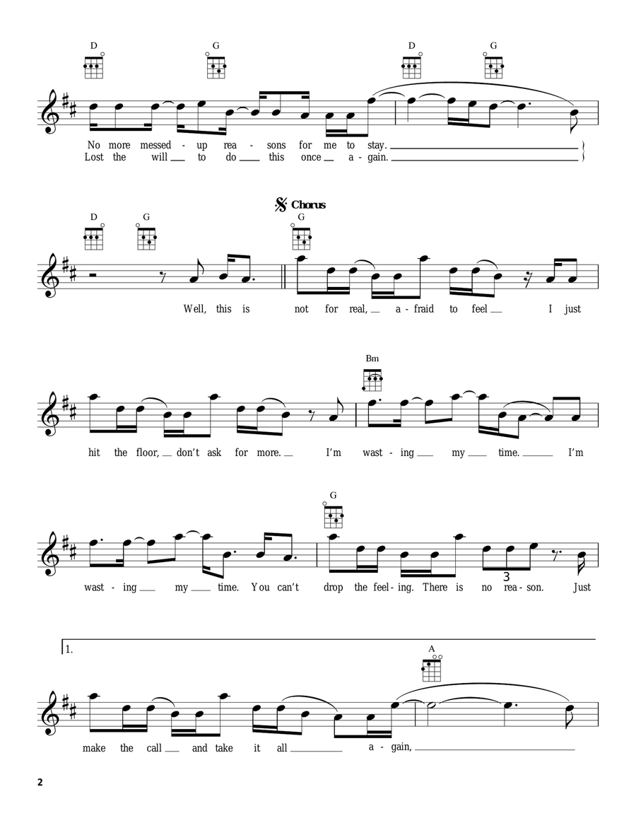 Wasting My Time Wasting My Time Ukulele scores gallery preview page 2