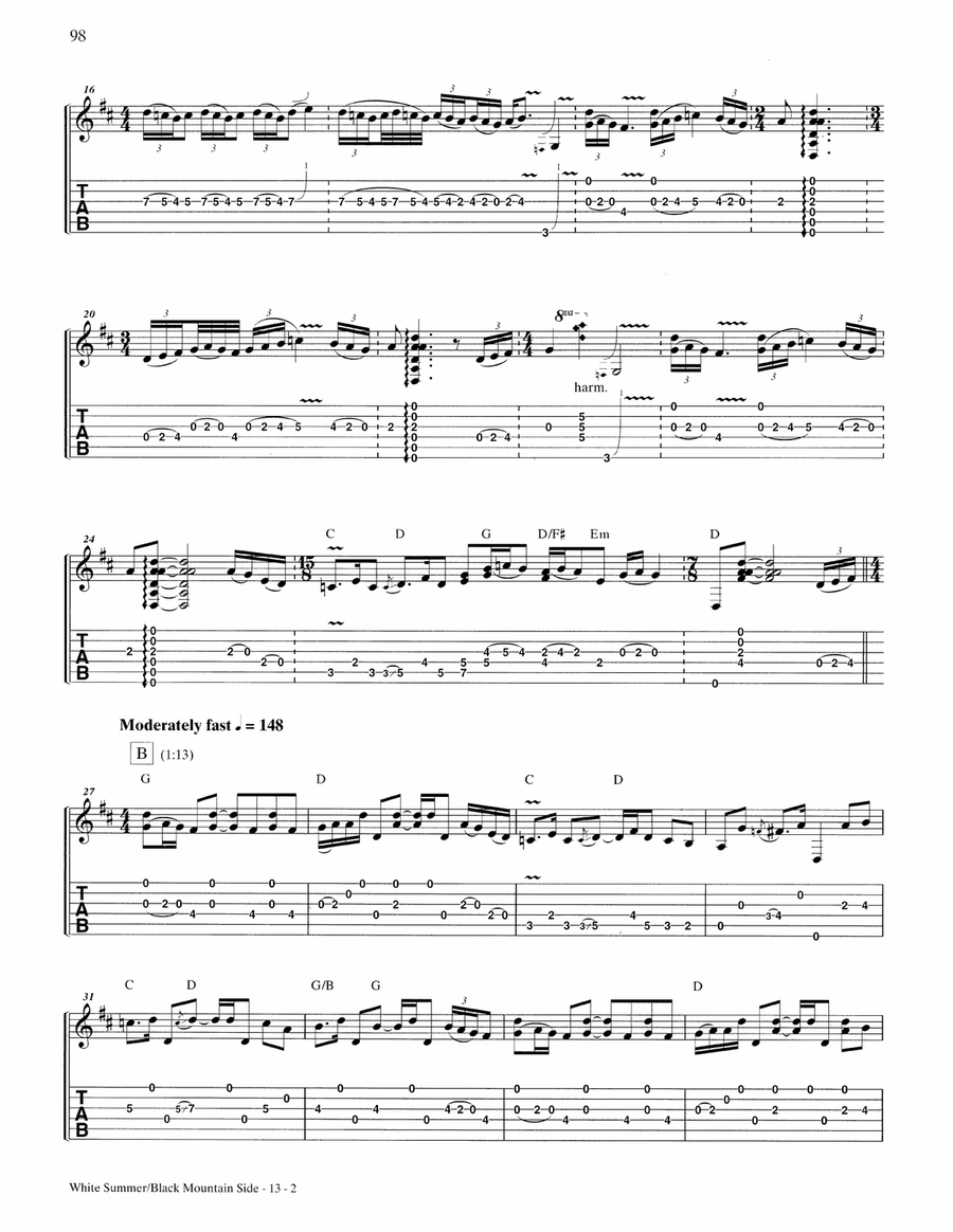 White Summer/Black Mountainside Acoustic Guitar scores gallery preview page 2
