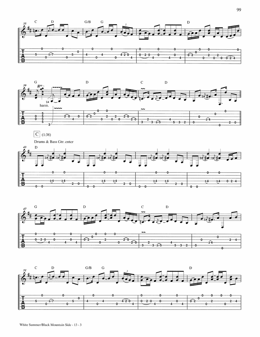 White Summer/Black Mountainside Acoustic Guitar scores gallery preview page 3