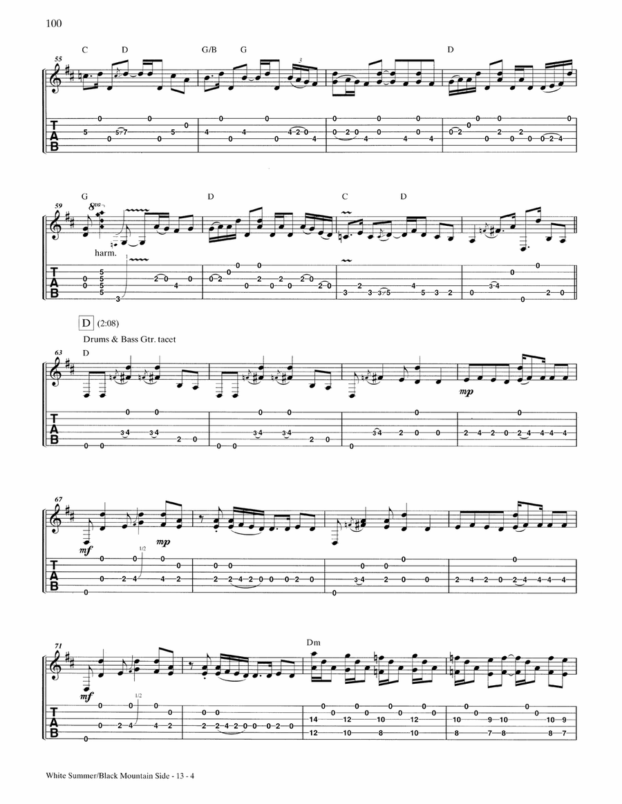 White Summer/Black Mountainside Acoustic Guitar scores gallery preview page 4
