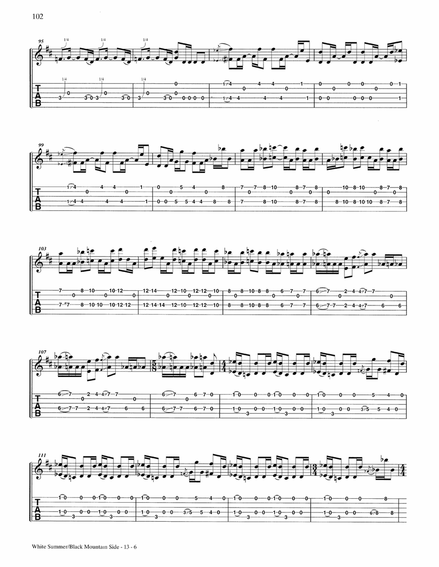 White Summer/Black Mountainside Acoustic Guitar scores gallery preview page 6