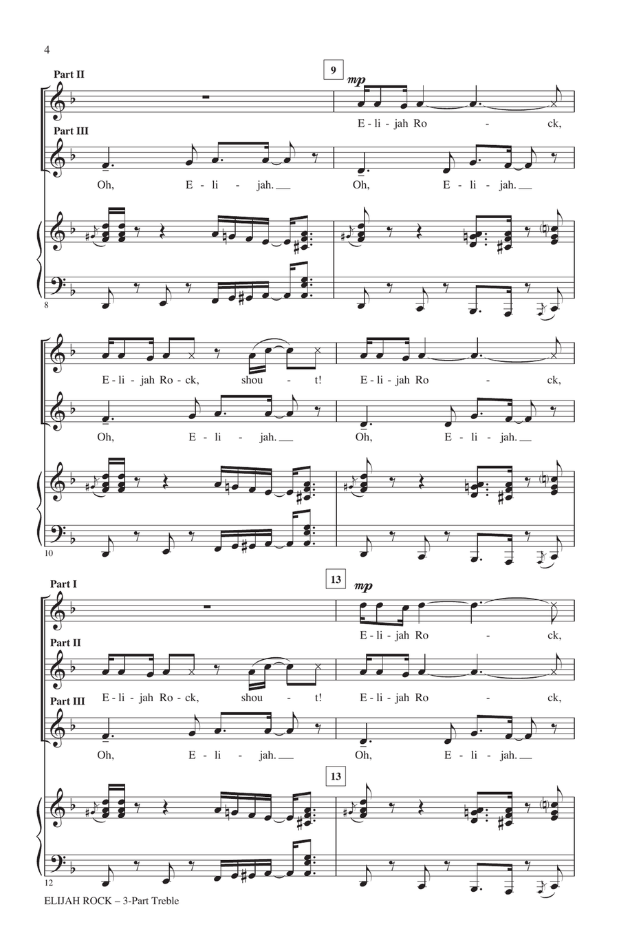 Elijah Rock (arr. Rollo Dilworth) 3-Part scores gallery preview page 2
