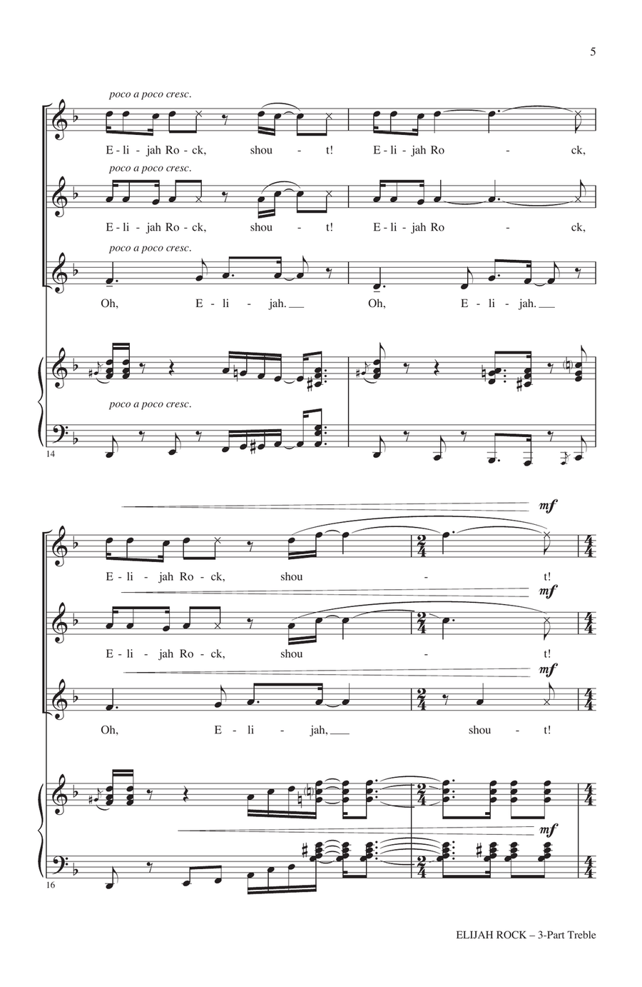 Elijah Rock (arr. Rollo Dilworth) 3-Part scores gallery preview page 3