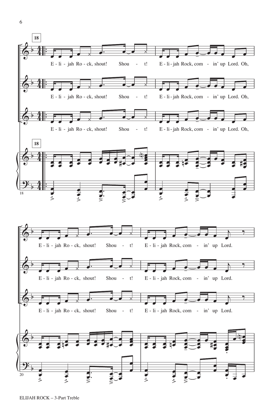 Elijah Rock (arr. Rollo Dilworth) 3-Part scores gallery preview page 4