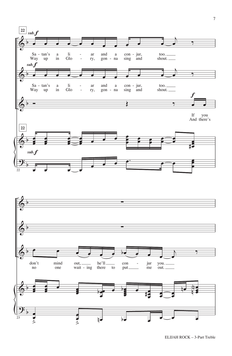 Elijah Rock (arr. Rollo Dilworth) 3-Part scores gallery preview page 5