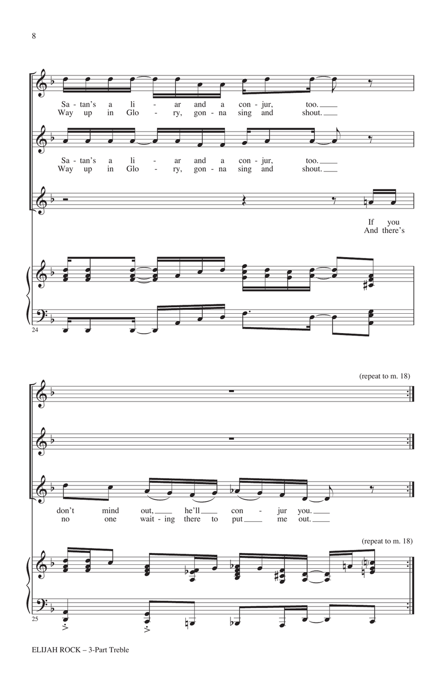 Elijah Rock (arr. Rollo Dilworth) 3-Part scores gallery preview page 6