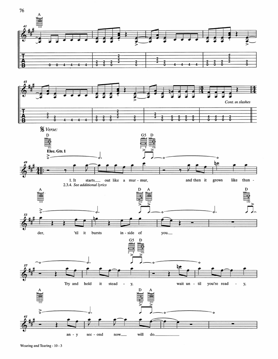 Wearing And Tearing Wearing And Tearing Acoustic Guitar scores gallery preview page 3