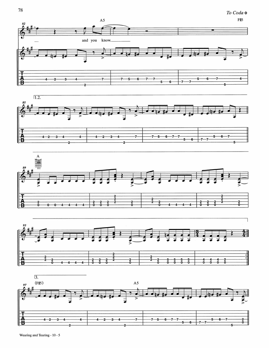 Wearing And Tearing Wearing And Tearing Acoustic Guitar scores gallery preview page 5