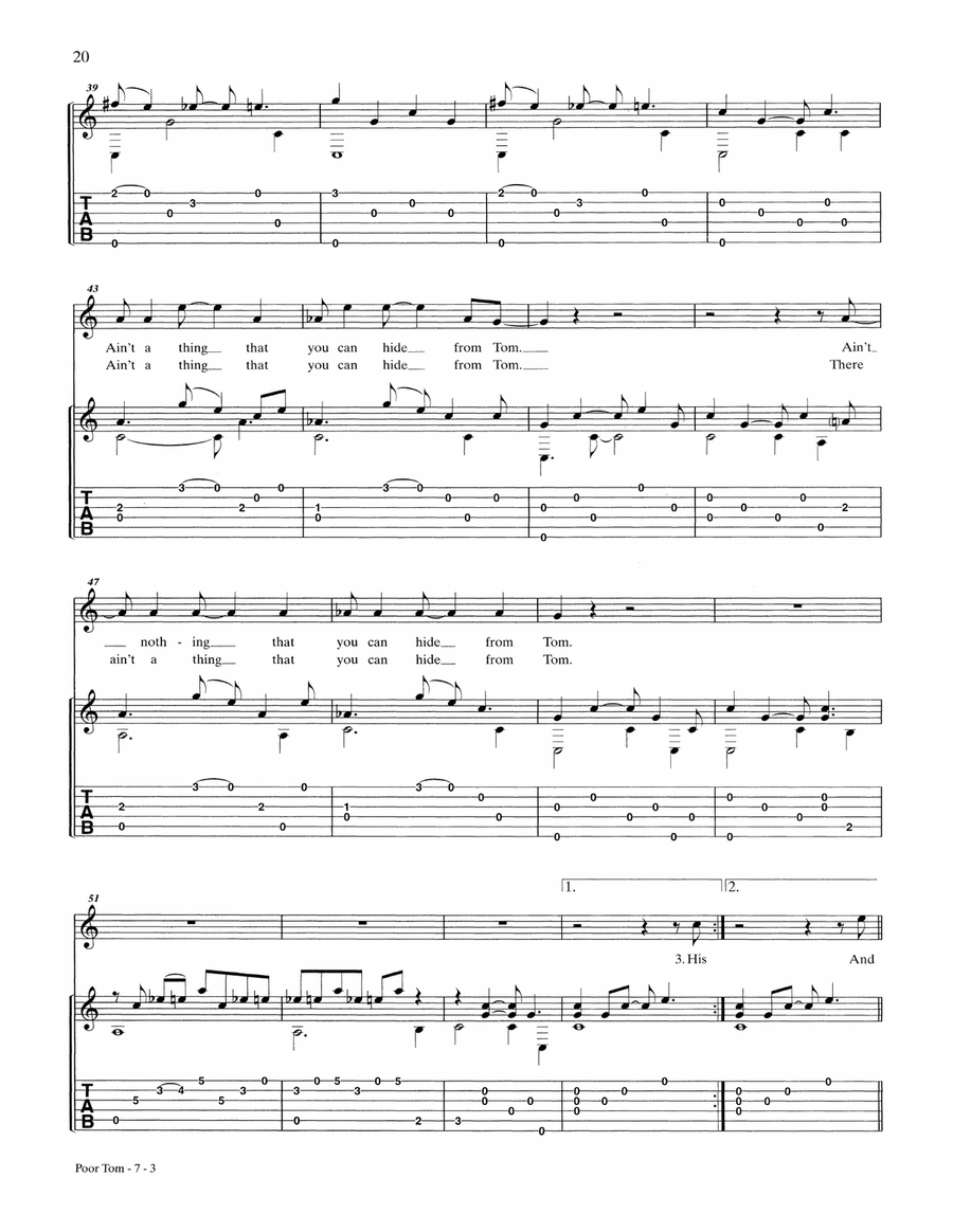Poor Tom Acoustic Guitar scores gallery preview page 3