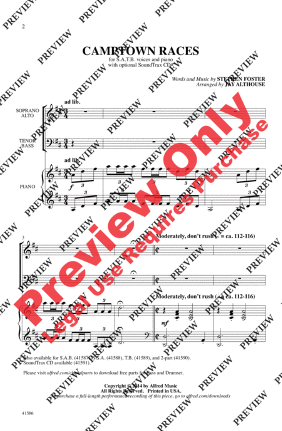 Camptown Races Choir scores gallery preview page 2