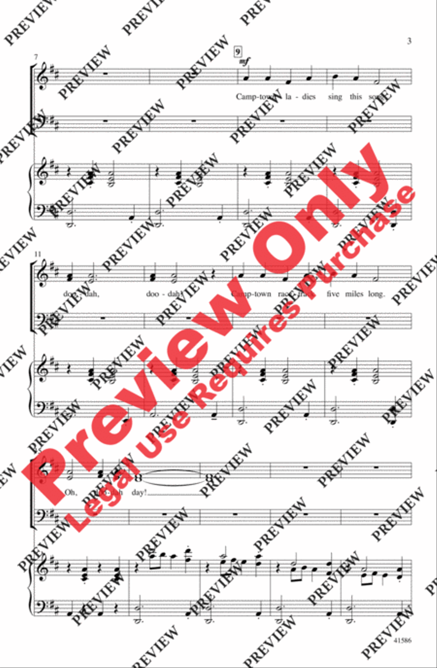 Camptown Races Choir scores gallery preview page 3