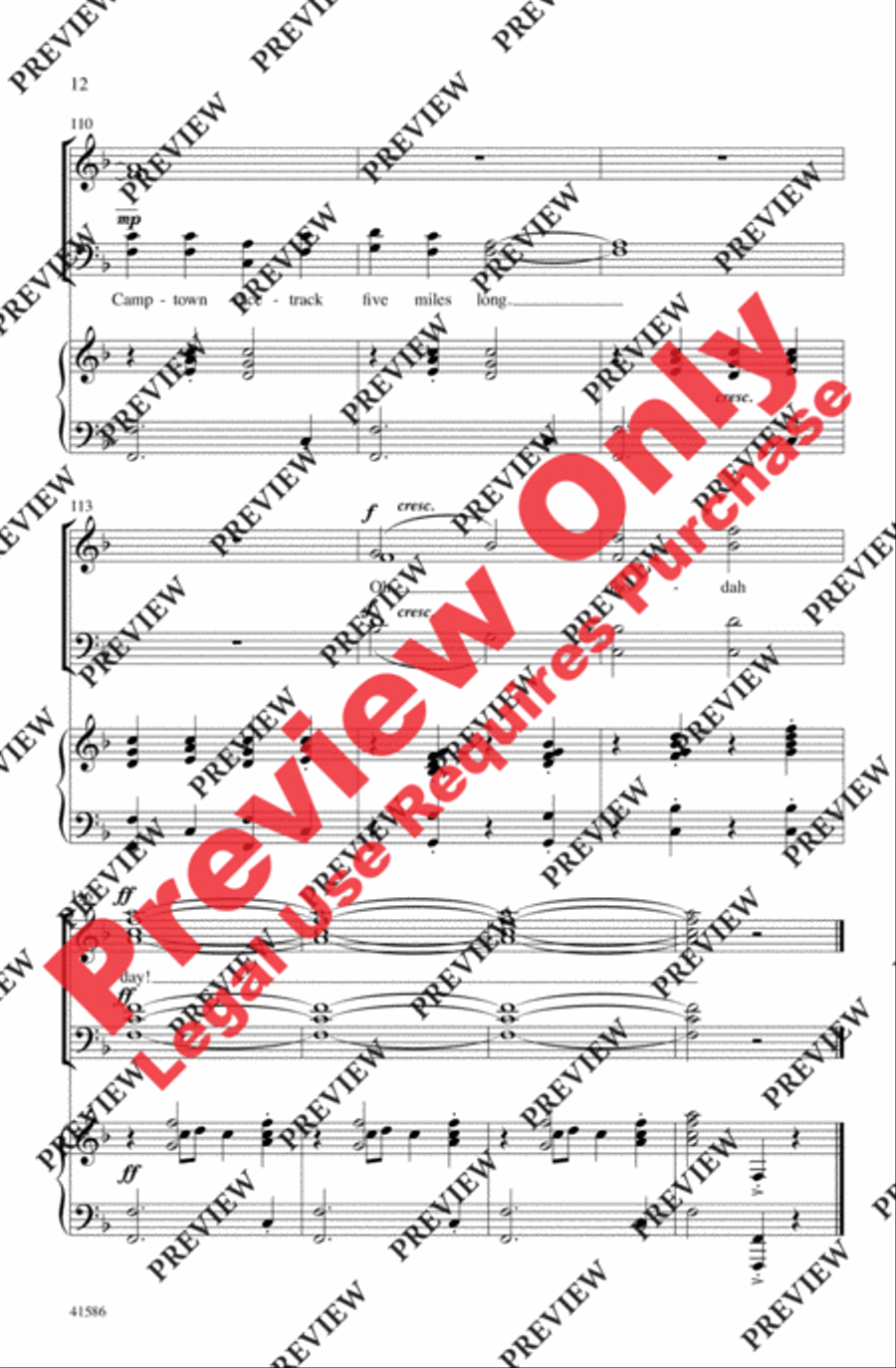 Camptown Races Choir scores gallery preview page 12