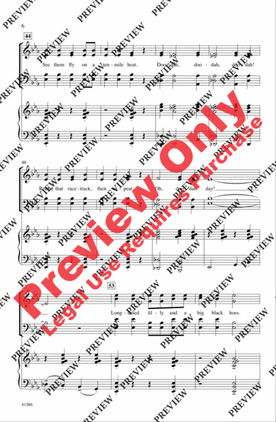 Camptown Races Choir scores gallery preview page 6