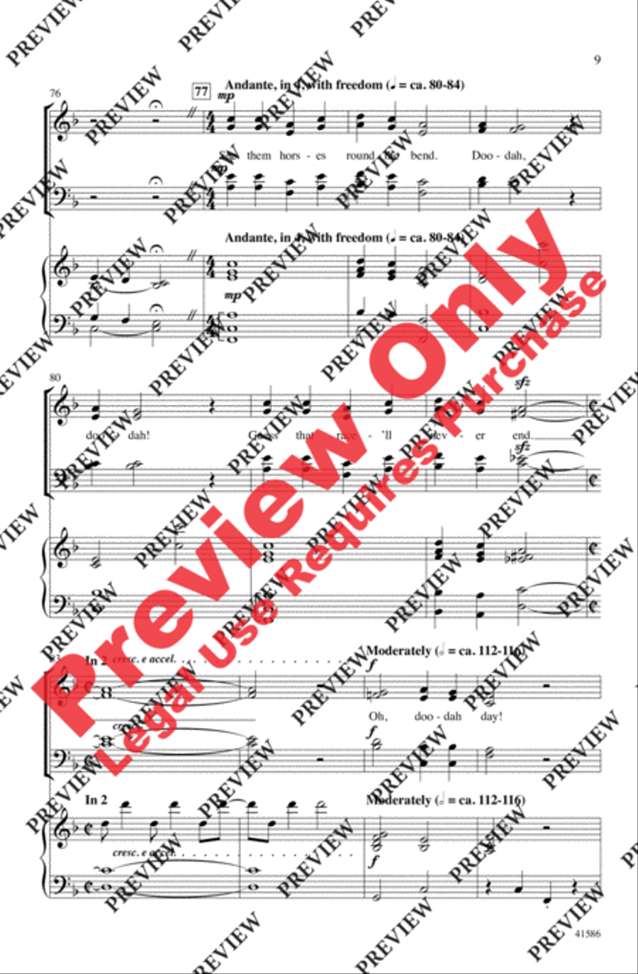 Camptown Races Choir scores gallery preview page 9