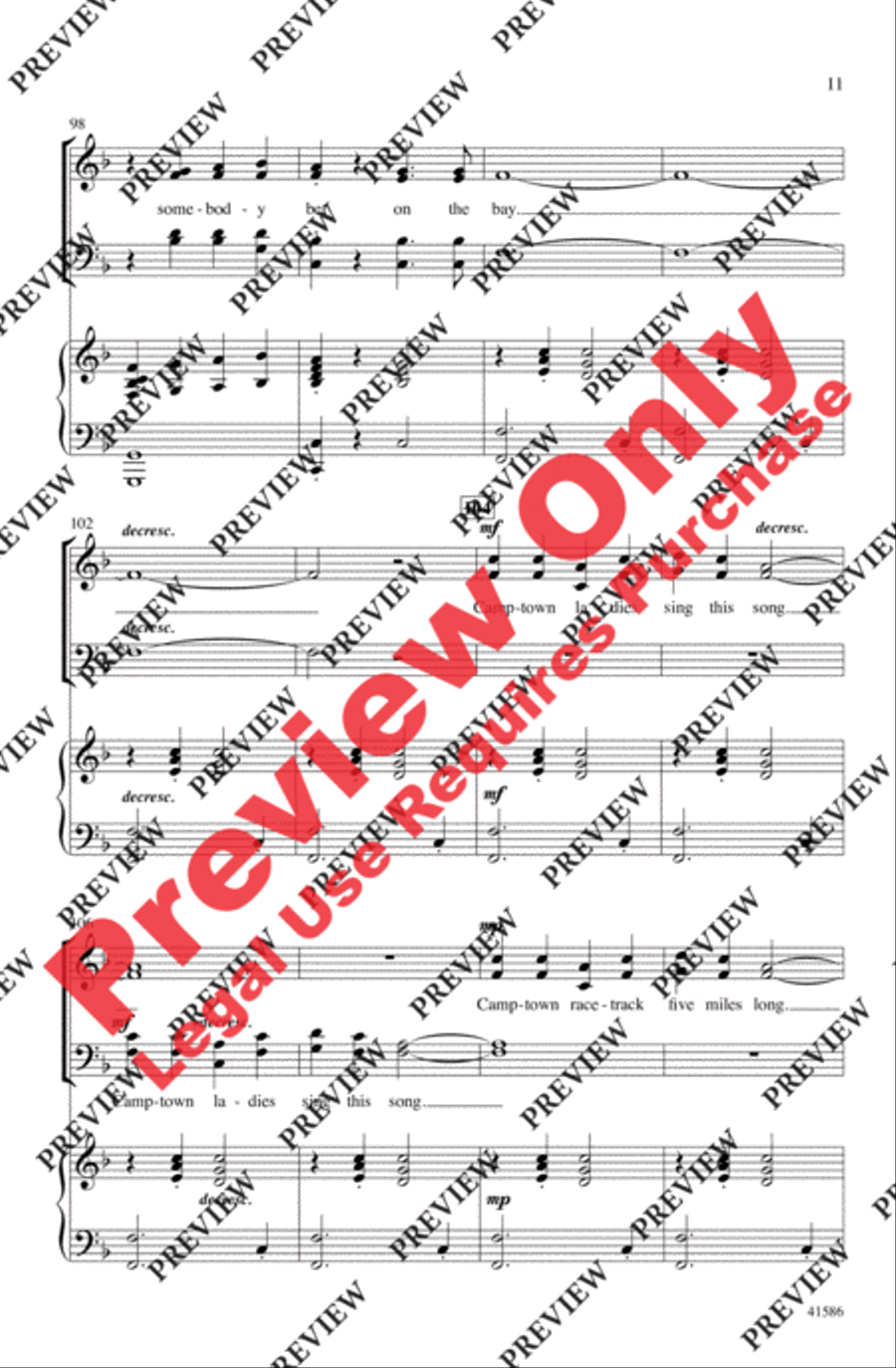 Camptown Races Choir scores gallery preview page 11