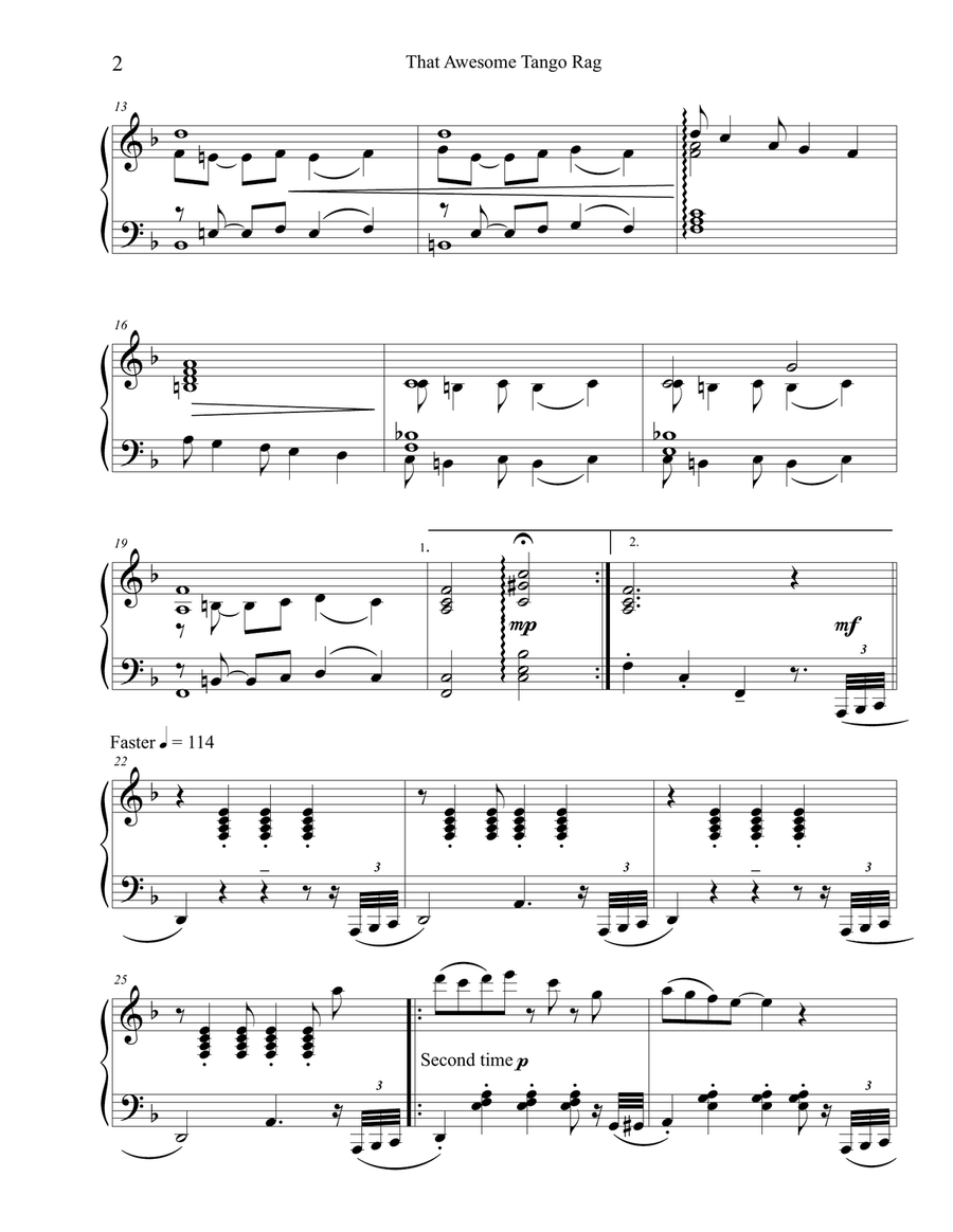 That Awesome Tango Rag, Piano Solo Piano Method scores gallery preview page 3