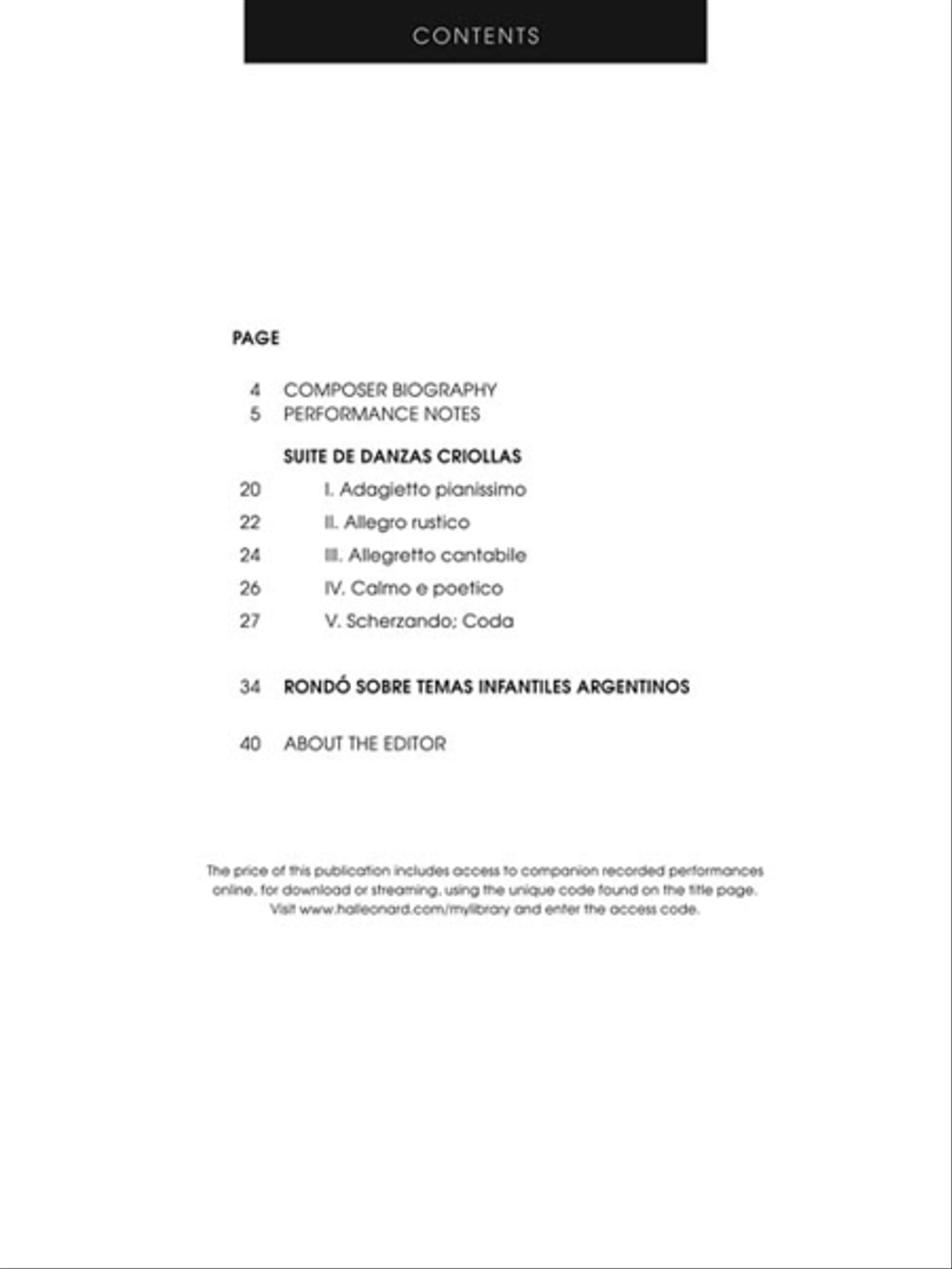 Suite de danzas criollas, Op. 15 and Rondó sobre temas infantiles argentinos Piano Solo scores gallery preview page 3