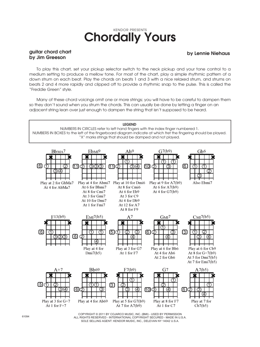 Chordally Yours - Guitar Chord Chart Electric Guitar scores gallery preview page 1