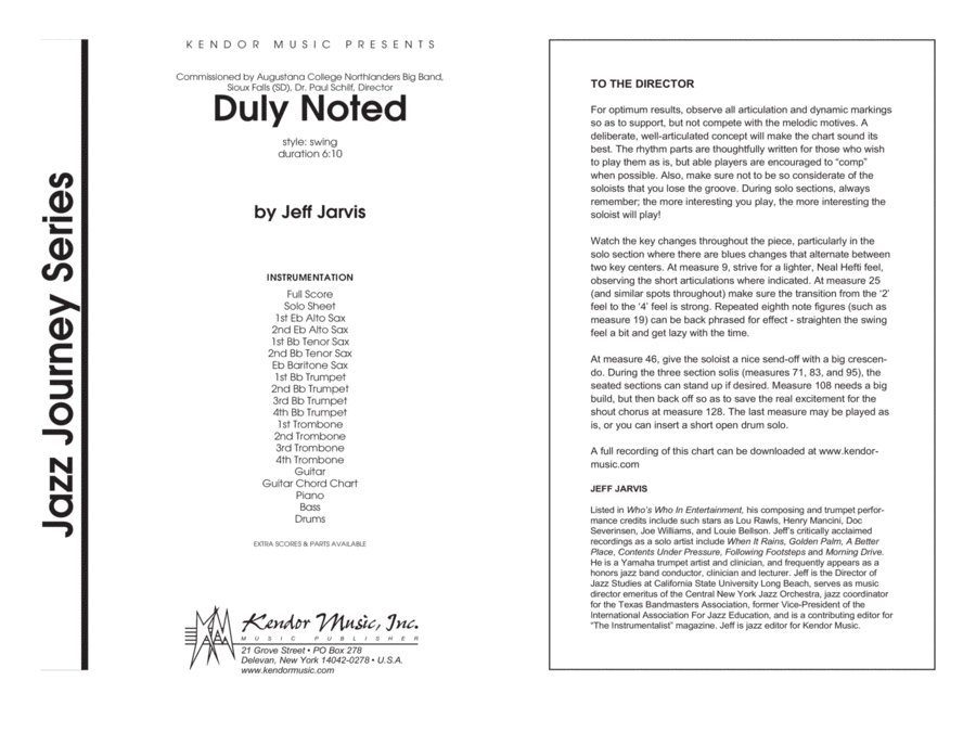 Duly Noted - Full Score Jazz Ensemble scores gallery preview page 1