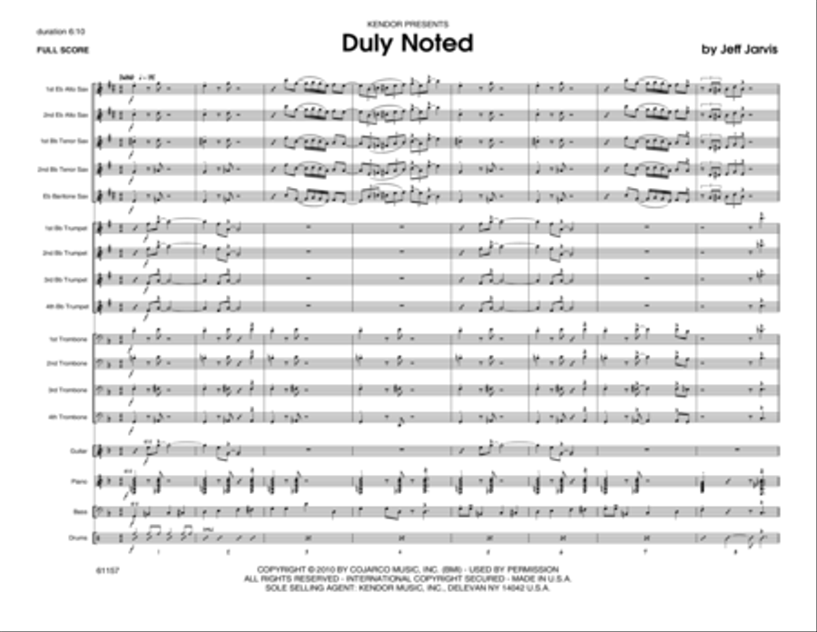 Duly Noted - Full Score Jazz Ensemble scores gallery preview page 2