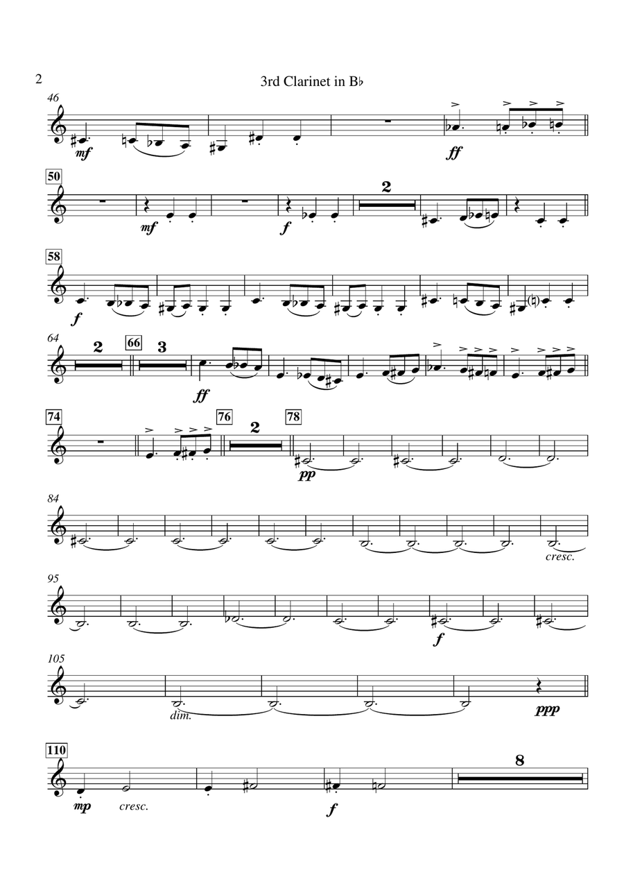 Waltz Of Madness - Bb Clarinet 3 Woodwind Ensemble scores gallery preview page 2