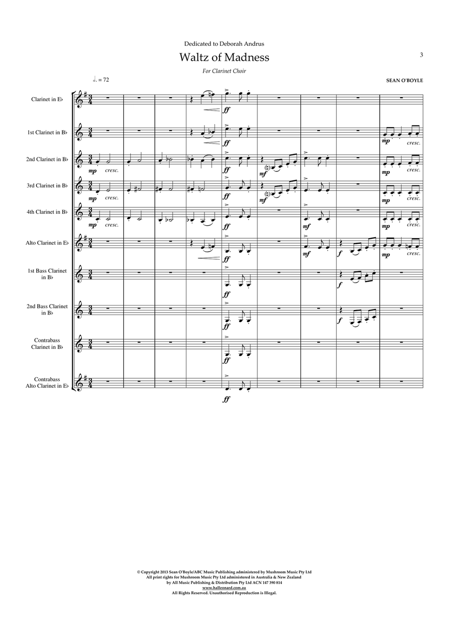 Waltz Of Madness - Score Waltz Of Madness - Score Woodwind Ensemble scores gallery preview page 3
