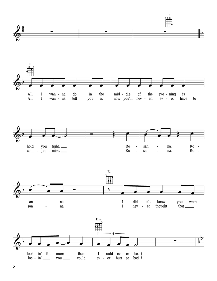Rosanna Rosanna Ukulele scores gallery preview page 2