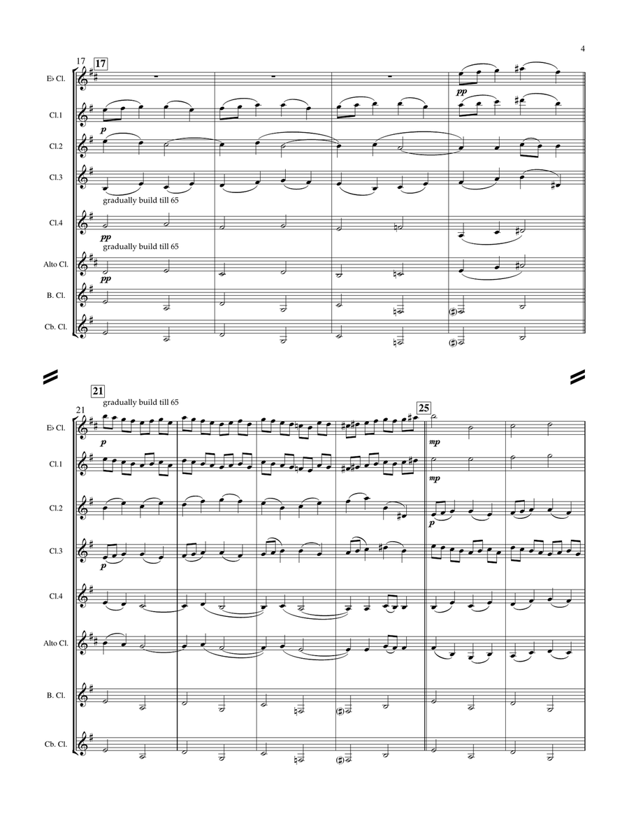 Canon For Clarinets - Score Woodwind Ensemble scores gallery preview page 5