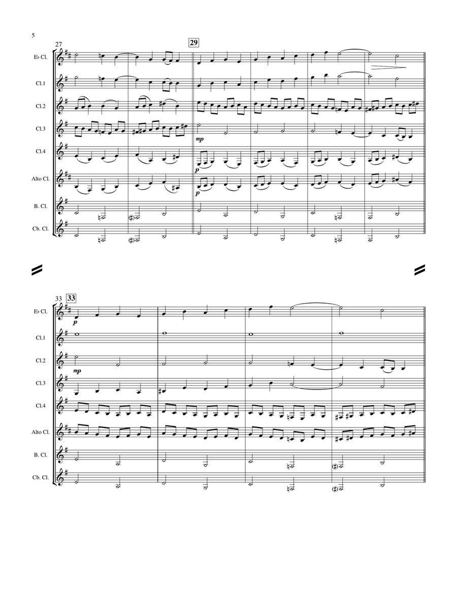 Canon For Clarinets - Score Woodwind Ensemble scores gallery preview page 6