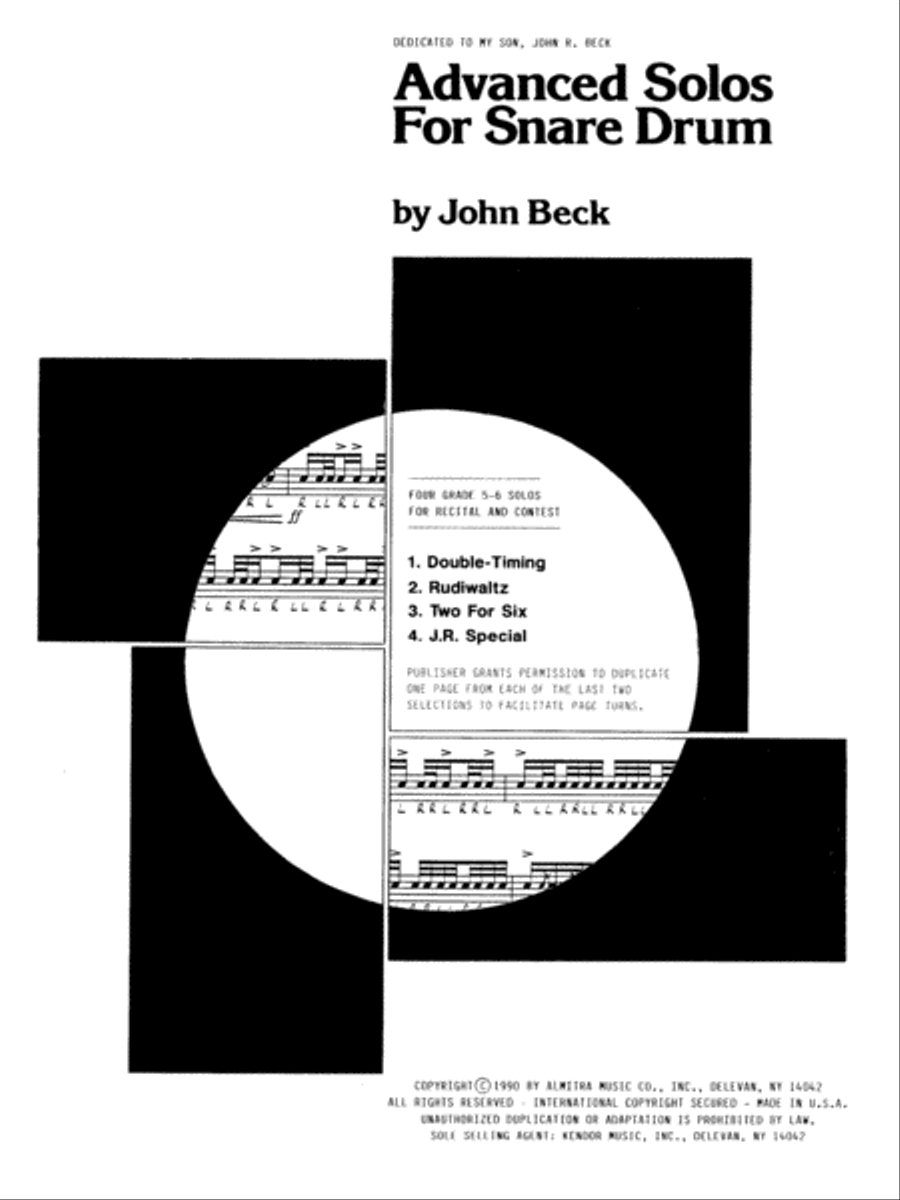 Advanced Solos For Snare Drum Percussion scores gallery preview page 1