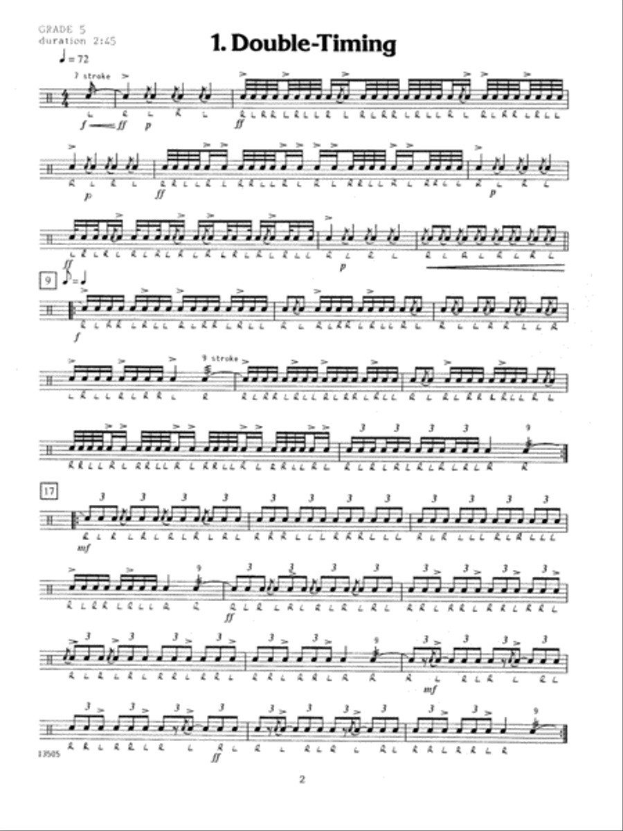 Advanced Solos For Snare Drum Percussion scores gallery preview page 2