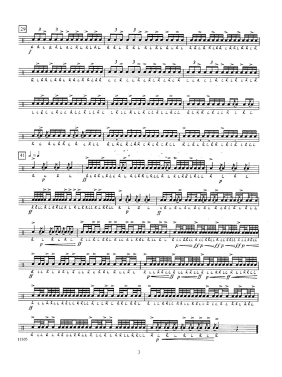 Advanced Solos For Snare Drum Percussion scores gallery preview page 3