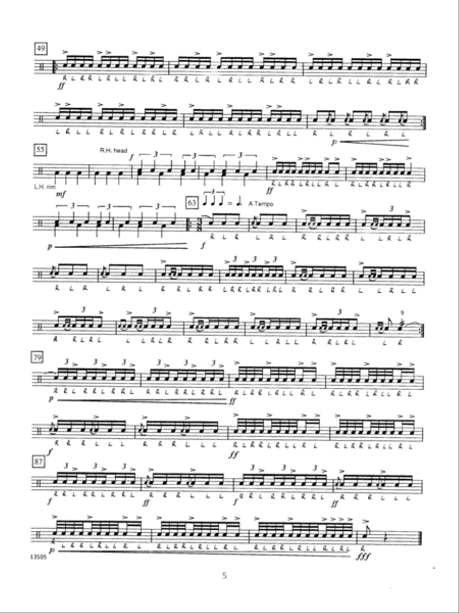 Advanced Solos For Snare Drum Percussion scores gallery preview page 5