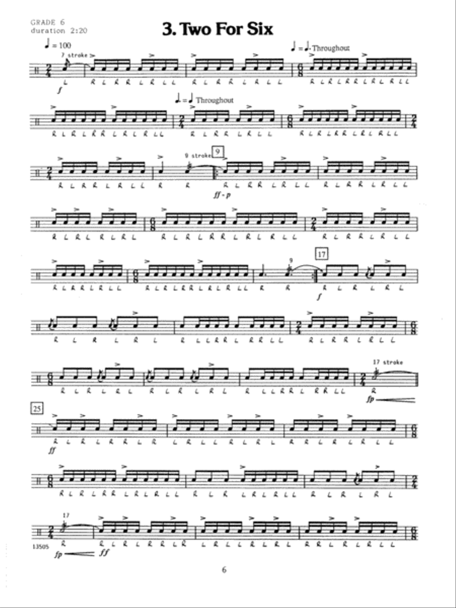 Advanced Solos For Snare Drum Percussion scores gallery preview page 6