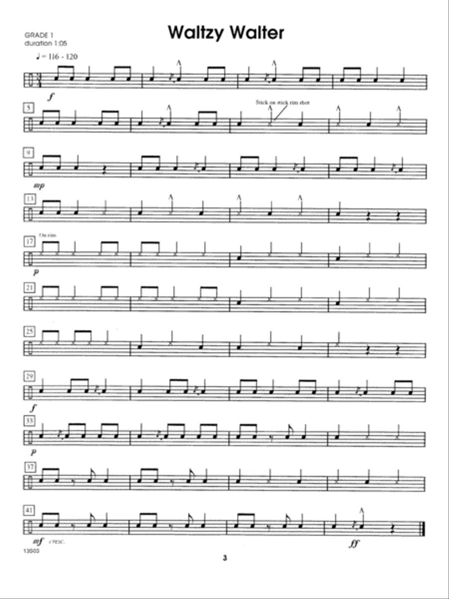 Winning Snare Drum Solos For The Beginner Percussion scores gallery preview page 3