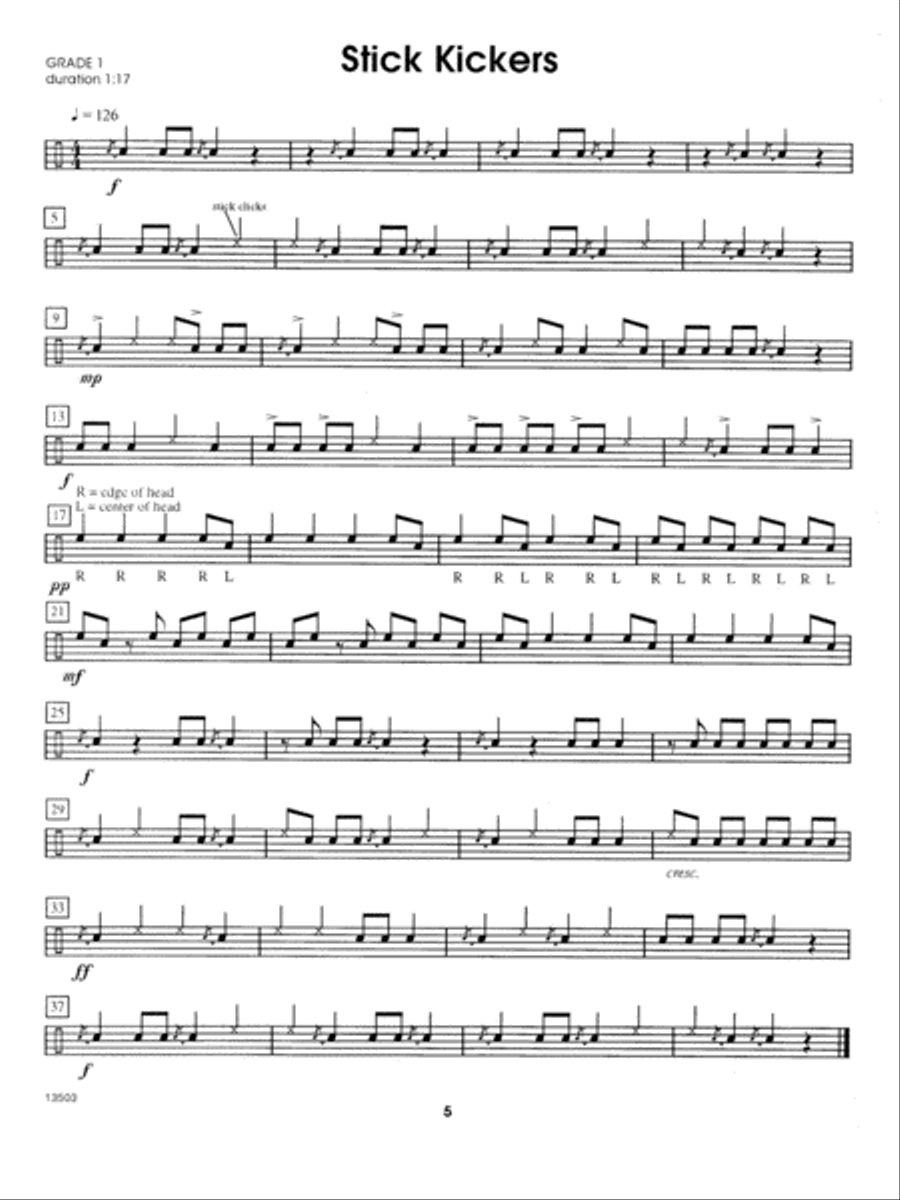 Winning Snare Drum Solos For The Beginner Percussion scores gallery preview page 5