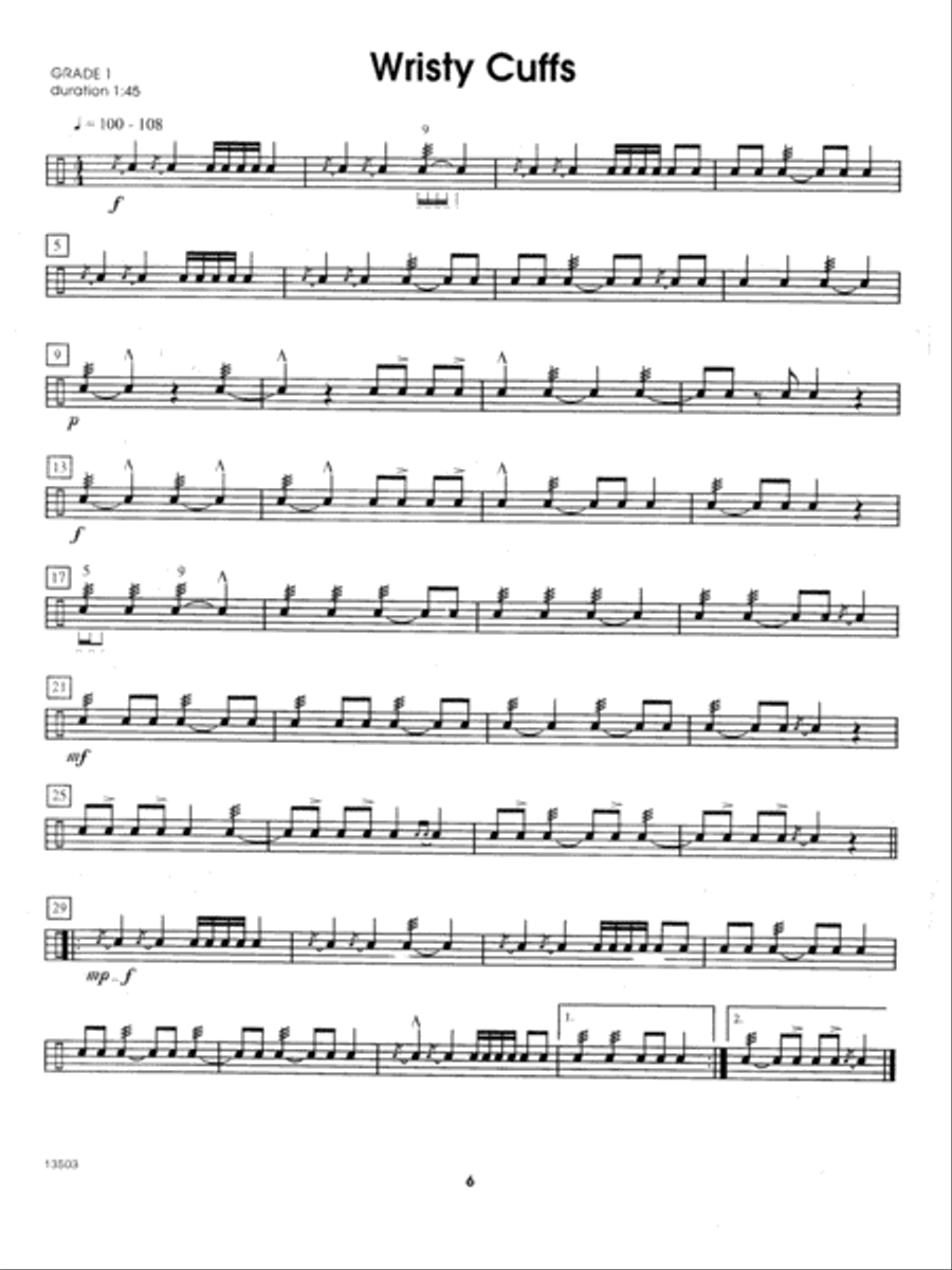Winning Snare Drum Solos For The Beginner Percussion scores gallery preview page 6