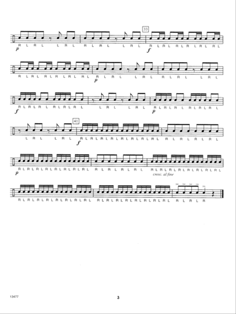 10 Intermediate Snare Drum Solos Percussion scores gallery preview page 4