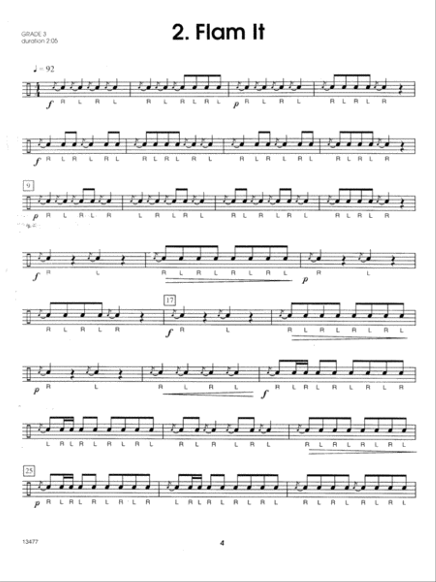 10 Intermediate Snare Drum Solos Percussion scores gallery preview page 5