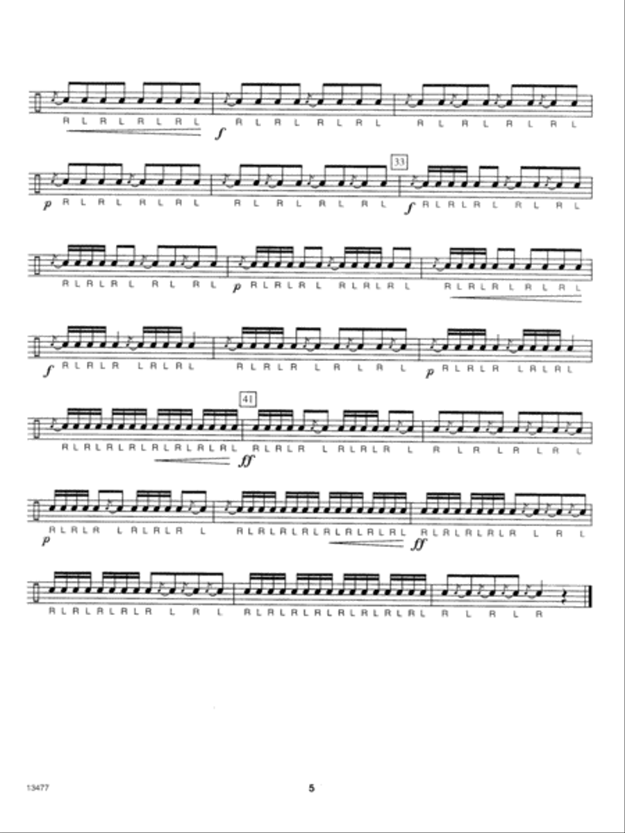 10 Intermediate Snare Drum Solos Percussion scores gallery preview page 6