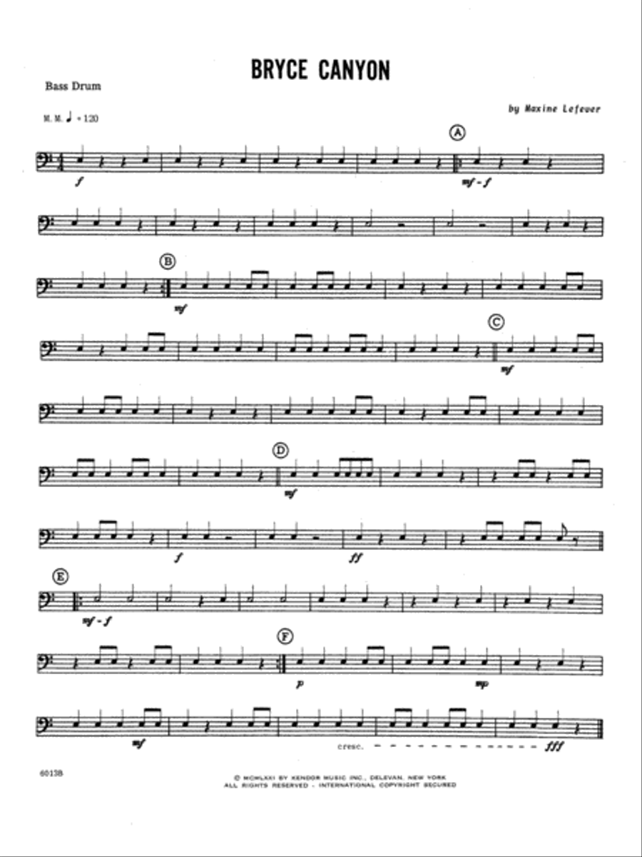 Bryce Canyon - Bass Drum Percussion scores gallery preview page 1