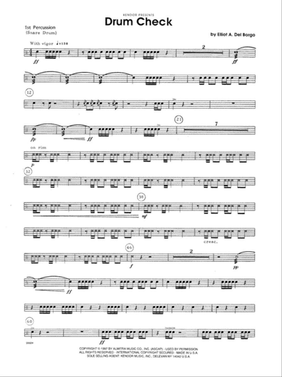 Drum Check - Percussion 1 Percussion scores gallery preview page 1
